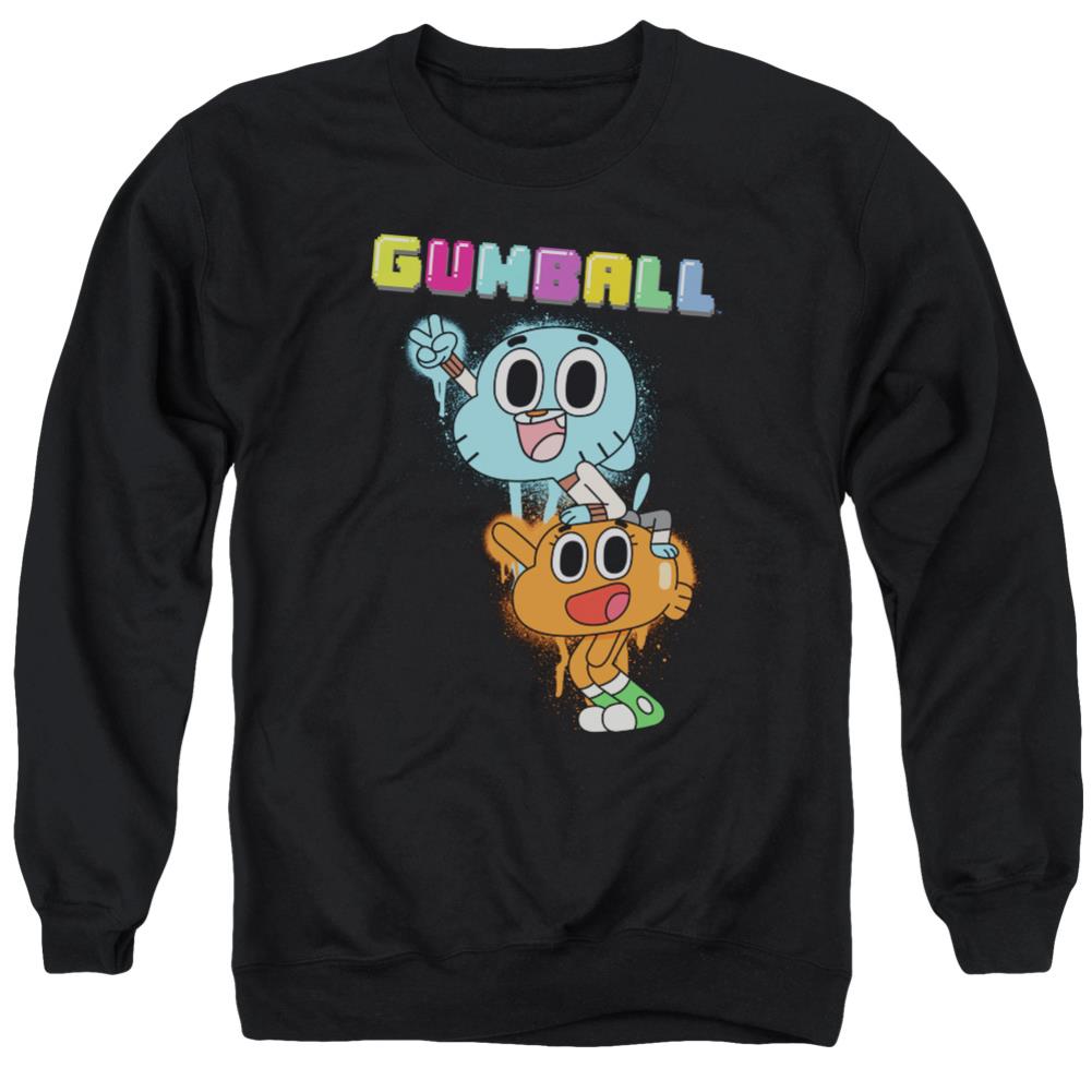 Amazing World Of Gumball Gumball Spray Men's Crewneck 50 50 Poly Long-Sleeve T-Shirt