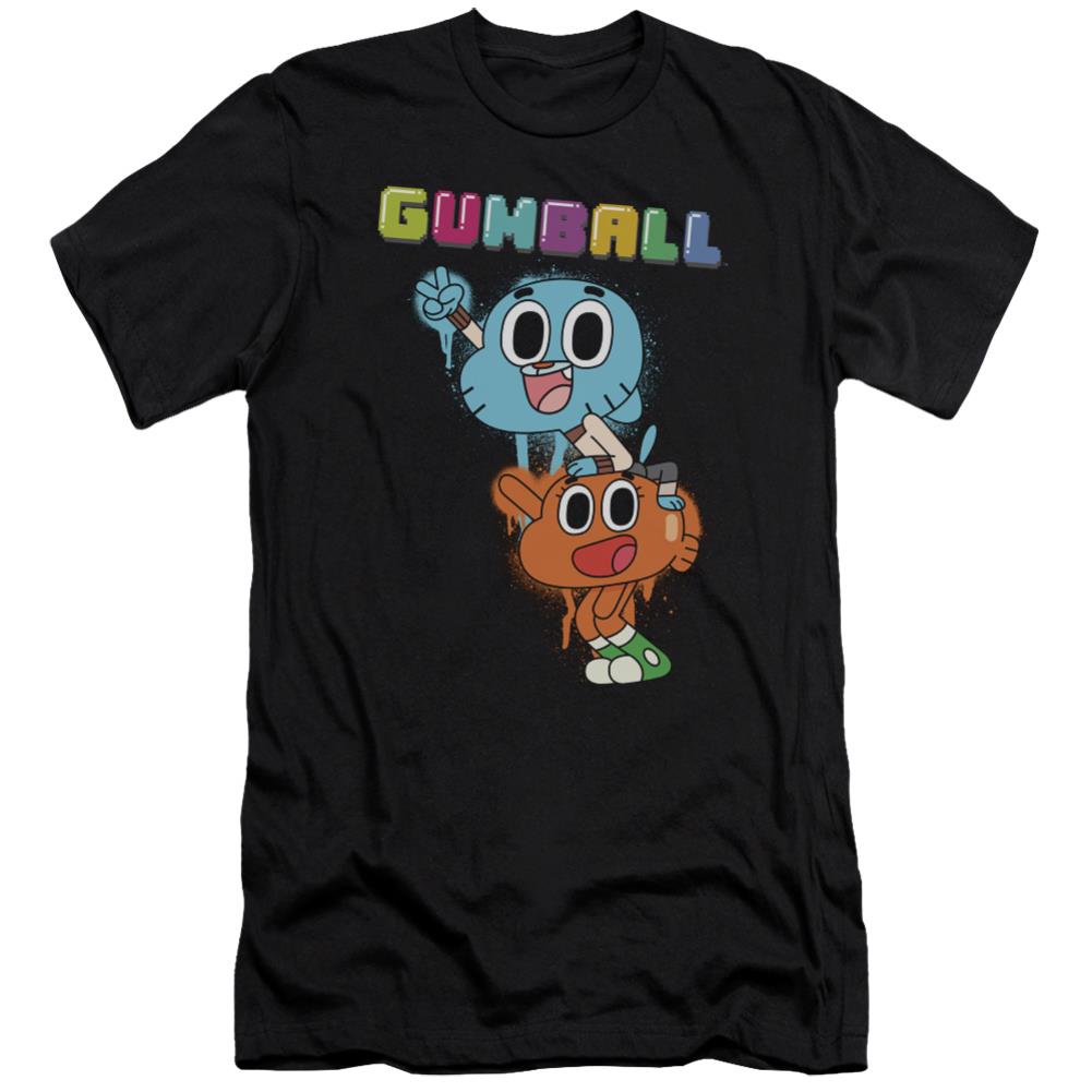 Amazing World Of Gumball Gumball Spray Men's Ultra-Soft 30/1 Cotton Slim Short-Sleeve T-Shirt