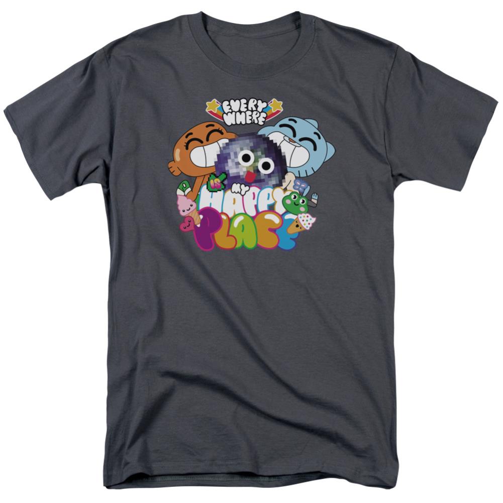 Amazing World Of Gumball Happy Place Men's 18/1 Cotton Short-Sleeve T-Shirt