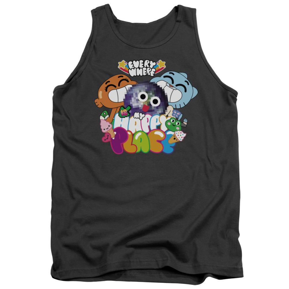 Amazing World Of Gumball Happy Place Men's 18/1 Cotton Tank Top