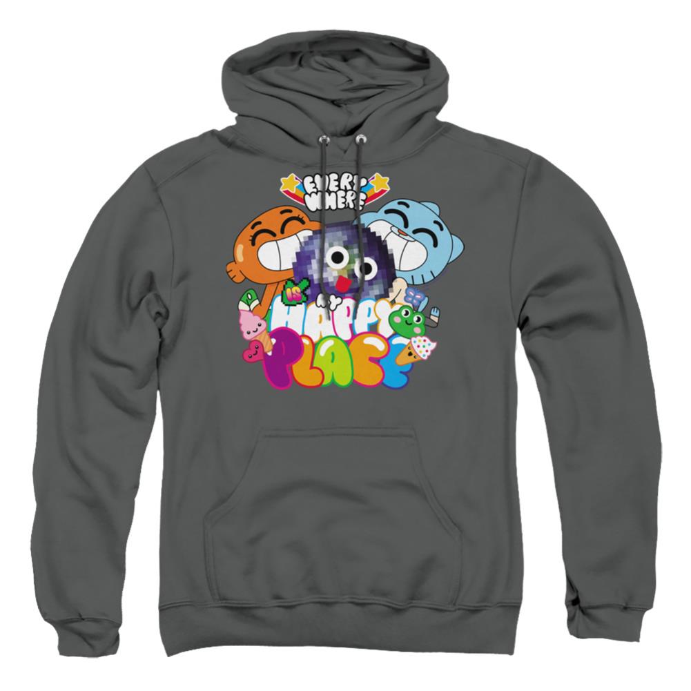 Amazing World Of Gumball Happy Place Men's Pull-Over 75 25 Poly Hoodie