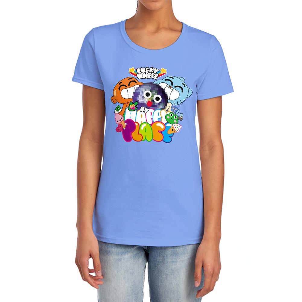 Amazing World Of Gumball Happy Place Women's 18/1 Cotton Short-Sleeve T-Shirt