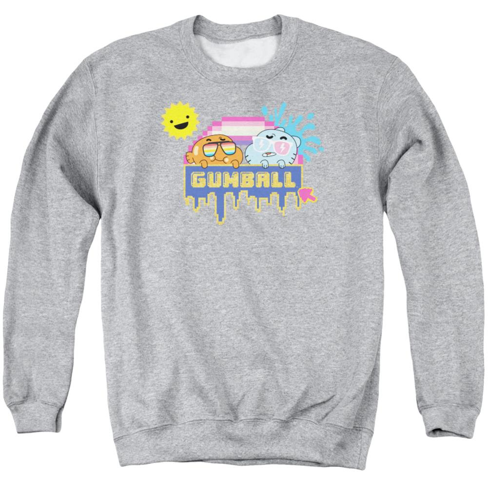 Amazing World Of Gumball Sunshine Men's Crewneck 50 50 Poly Long-Sleeve T-Shirt