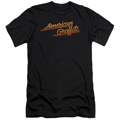 American Graffiti Neon Logo Men's Ultra-Soft 30/1 Cotton Slim Short-Sleeve T-Shirt