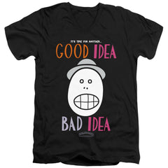 Animaniacs Good Idea Bad Idea Men's 30/1 Cotton Slim V-Neck T-Shirt
