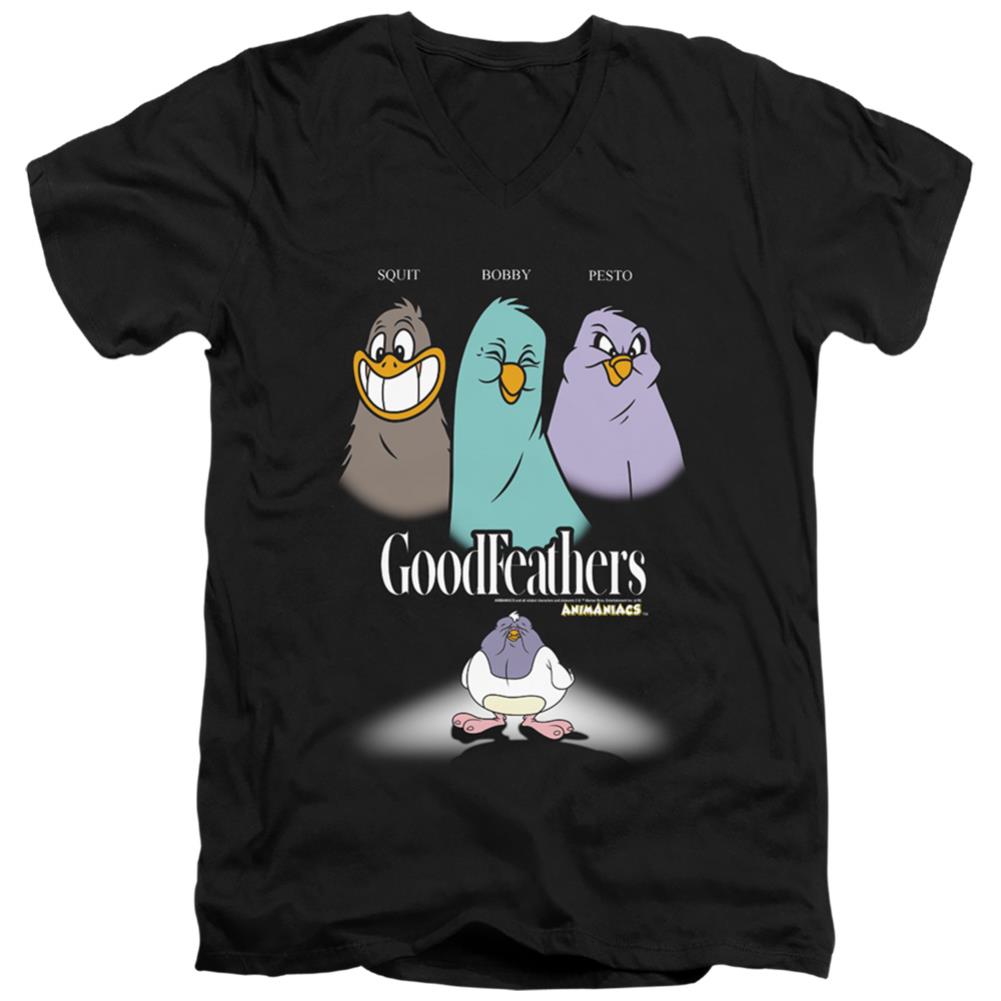 Animaniacs Goodfeathers Men's 30/1 Cotton Slim V-Neck T-Shirt
