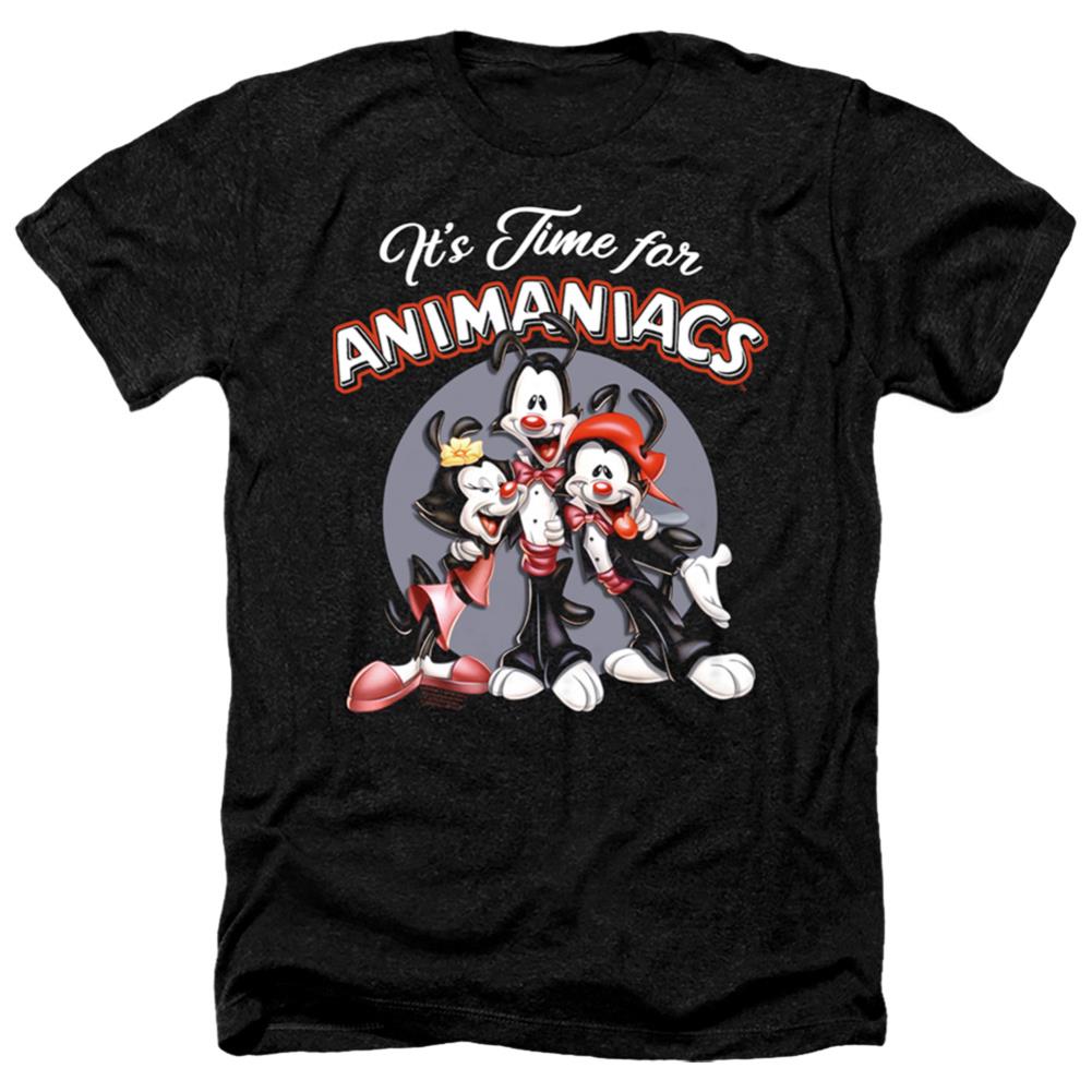 Animaniacs Its Time For Men's 30/1 Heather 60 40 Poly Short-Sleeve T-Shirt