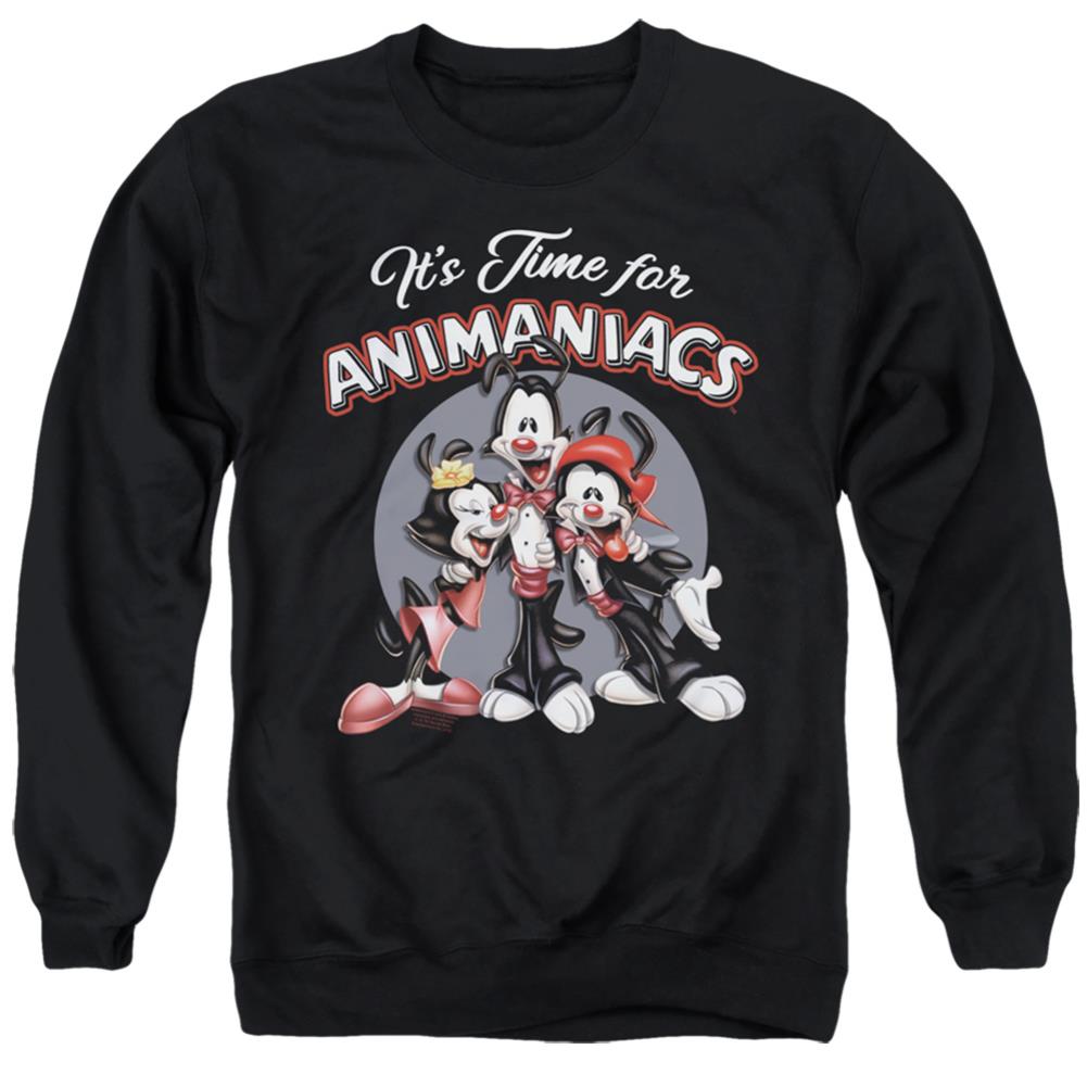 Animaniacs Its Time For Men's Crewneck 50 50 Poly Long-Sleeve T-Shirt
