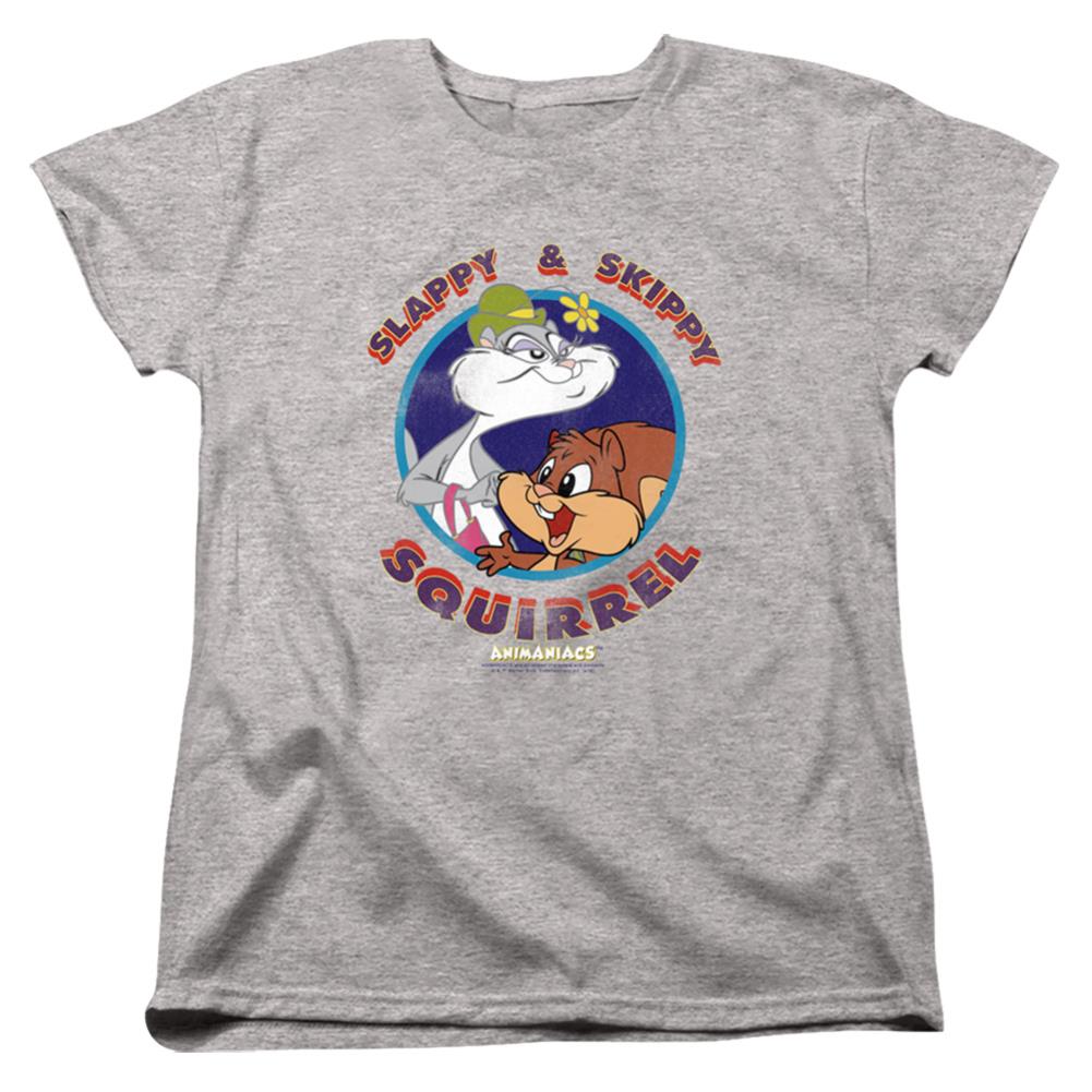 Animaniacs Slappy And Skippy Squirrel Women's 18/1 Cotton Short-Sleeve T-Shirt