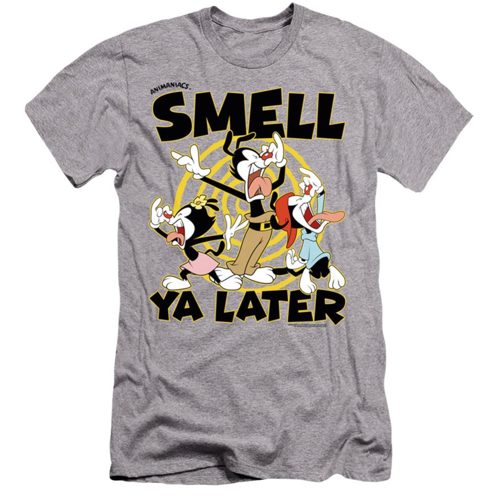 Animaniacs Smell Ya Later Men's Ultra-Soft 30/1 Cotton Slim Short-Sleeve T-Shirt