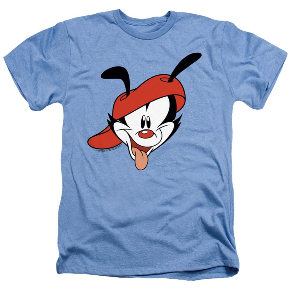 Animaniacs Wakko Head Men's 30/1 Heather 60 40 Poly Short-Sleeve T-Shirt