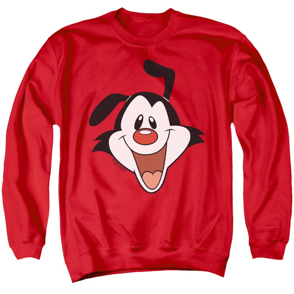 Animaniacs Yakko Head Men's Crewneck 50 50 Poly Long-Sleeve T-Shirt