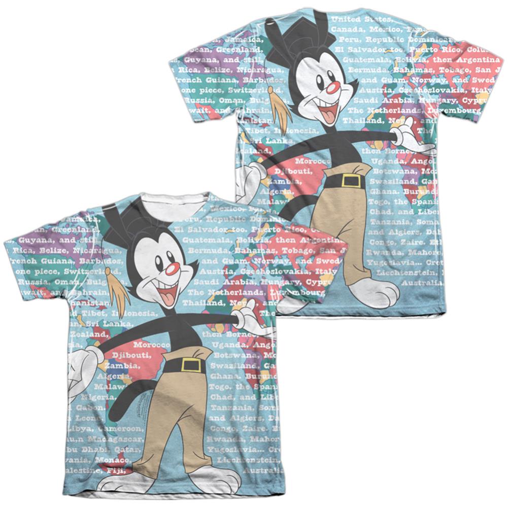 Animaniacs Yakko World (Front/Back Print) Men's Regular Fit Poly Cotton Short-Sleeve T-Shirt