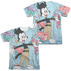 Animaniacs Yakko World (Front/Back Print) Men's Regular Fit Poly Cotton Short-Sleeve T-Shirt