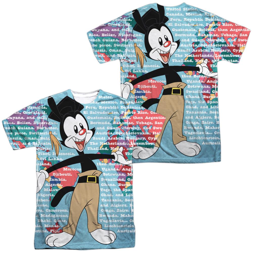Animaniacs Yakko World (Front/Back Print) Men's Regular Fit Polyester Short-Sleeve T-Shirt