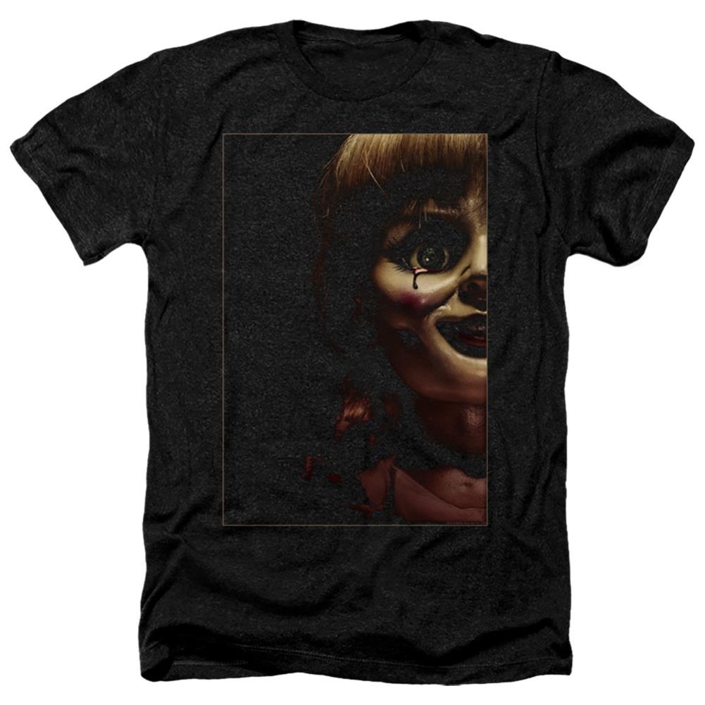 Annabelle Doll Tear Men's 30/1 Heather 60 40 Poly Short-Sleeve T-Shirt