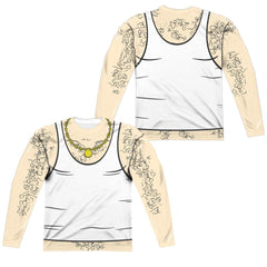 Aqua Teen Hunger Force Carl Costume (Front/Back Print) Men's Regular Fit Polyester Long-Sleeve T-Shirt