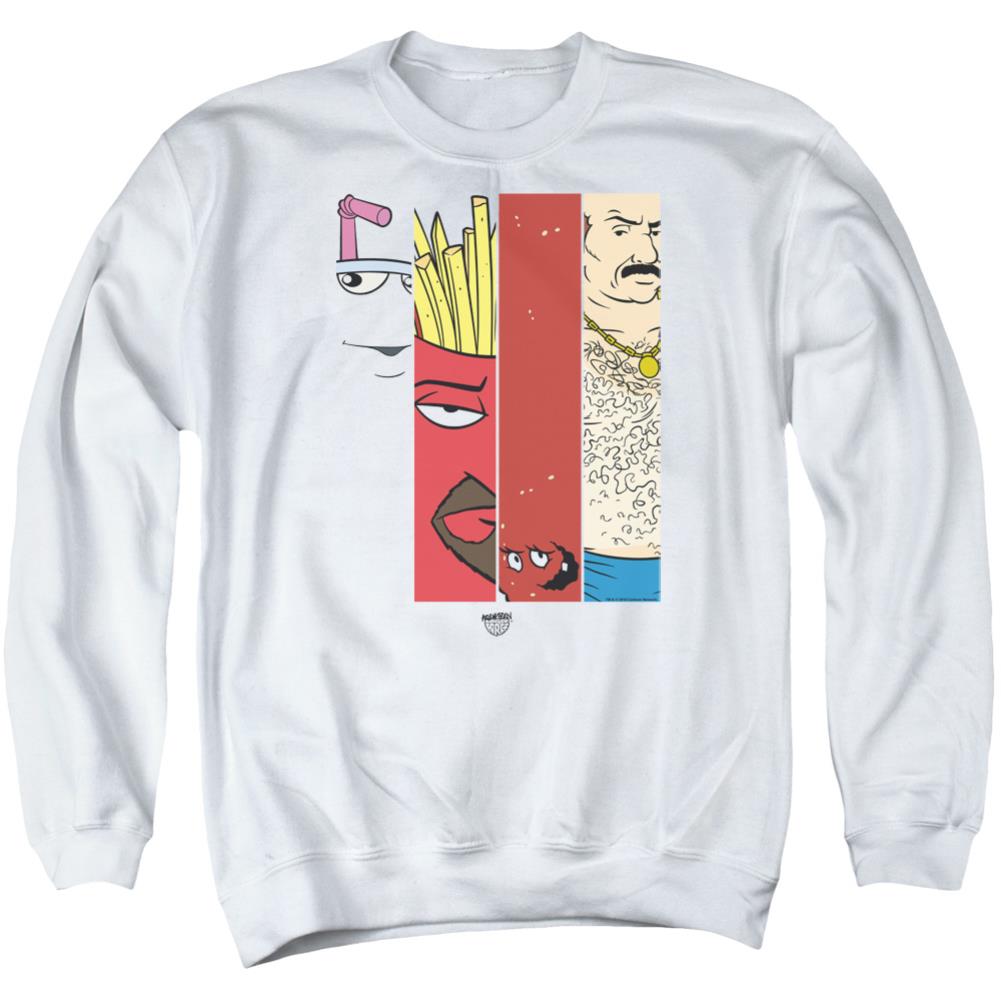 Aqua Teen Hunger Force Group Tiles Men's Crewneck 50 50 Poly Long-Sleeve T-Shirt