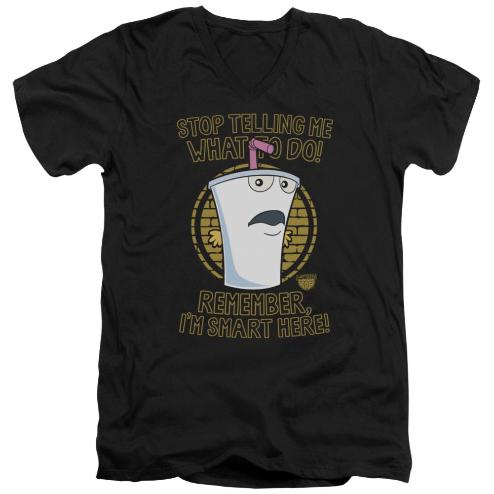 Aqua Teen Hunger Force Stop Men's 30/1 Cotton Slim V-Neck T-Shirt