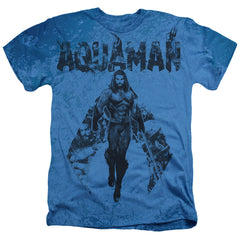 Aquaman Movie Aqua Group Men's 30/1 Cotton Poly SS Heather T