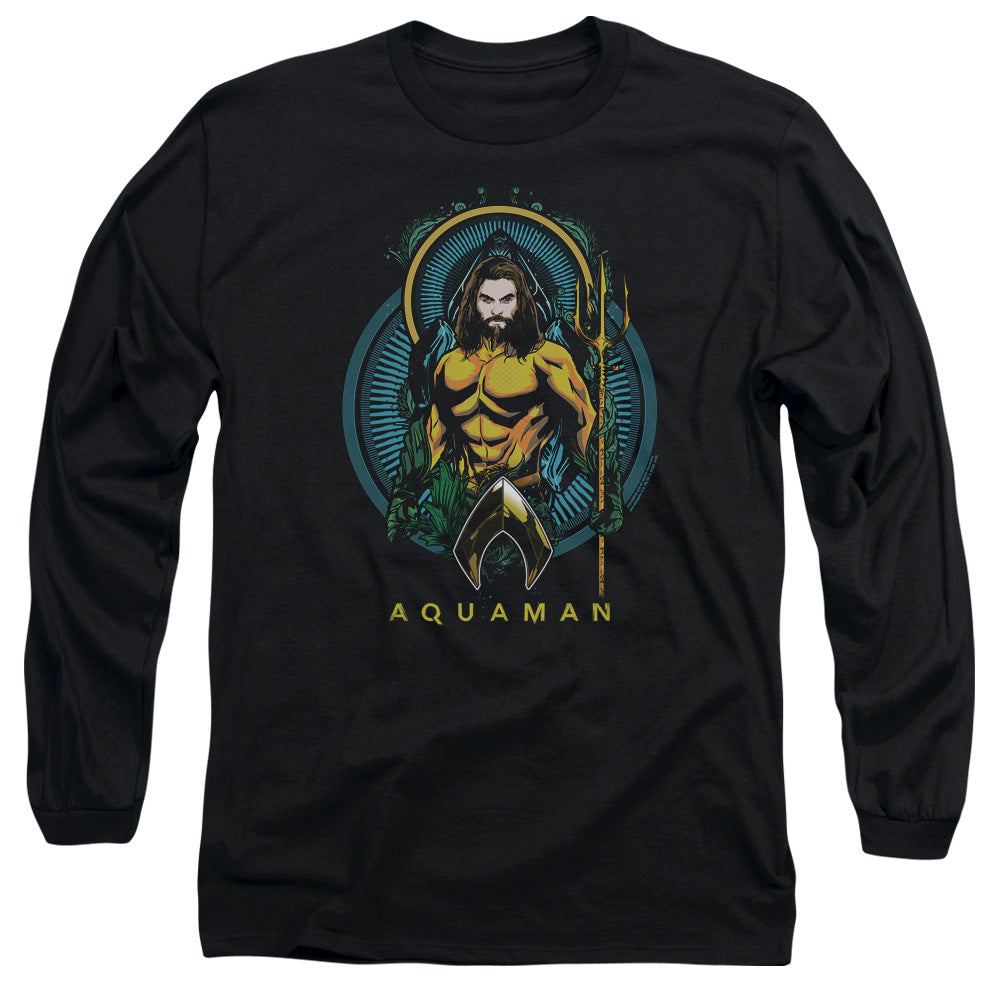 Aquaman Movie Aqua Nouveau Men's 18/1 Cotton Long-Sleeve T-Shirt