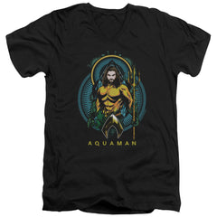 Aquaman Movie Aqua Nouveau Men's 30/1 Cotton Slim V-Neck T-Shirt