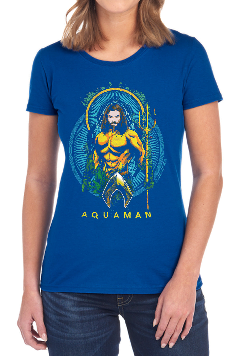 Aquaman Movie Aqua Nouveau Women's 18/1 Cotton Short-Sleeve T-Shirt
