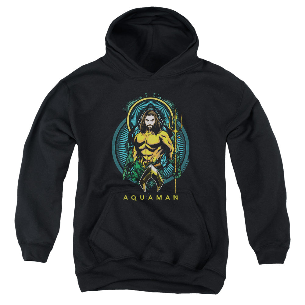 Aquaman Movie Aqua Nouveau Youth Cotton Poly Pull-Over Hoodie