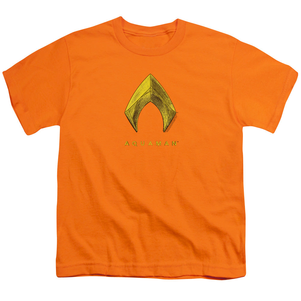 Aquaman Movie Aquaman Logo Youth 18/1 100% Cotton Short-Sleeve T-Shirt