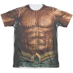 Aquaman Movie Aquaman Uniform Men's Regular Fit Poly Cotton Short-Sleeve T-Shirt