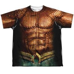 Aquaman Movie Aquaman Uniform Youth Regular Fit Poly Short-Sleeve T-Shirt