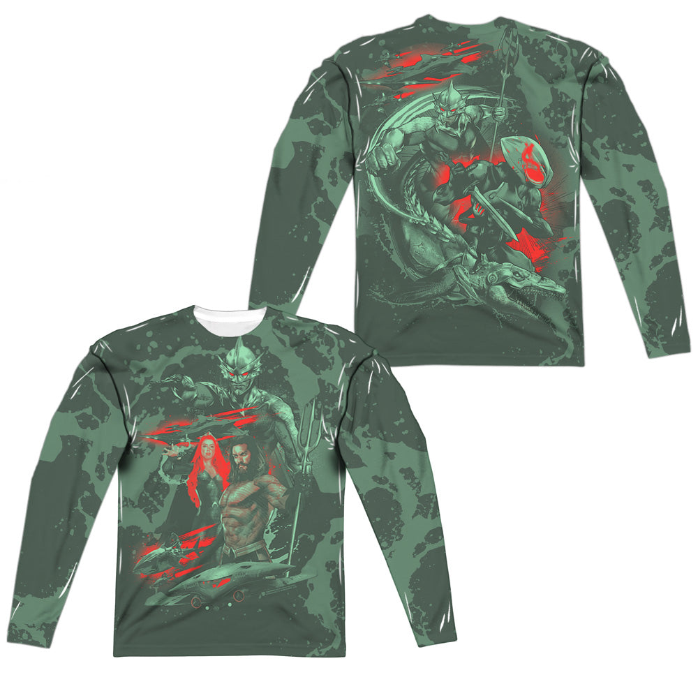 Aquaman Movie Good And Evil Men's Regular Fit Polyester Long-Sleeve T-Shirt