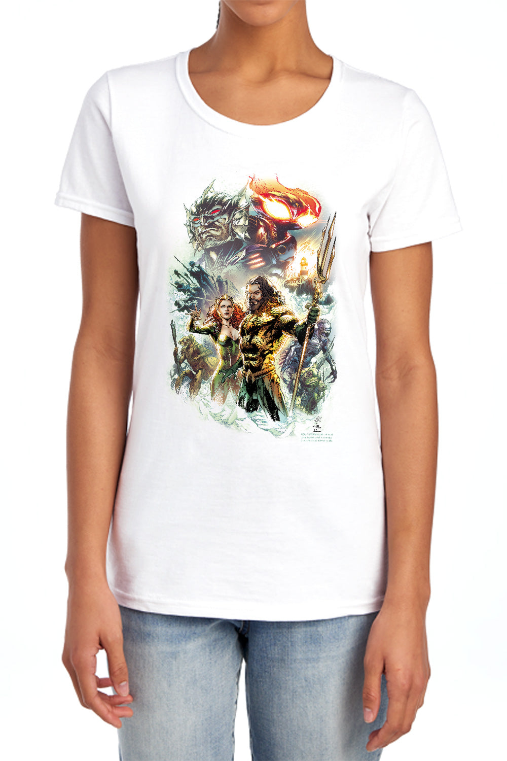 Aquaman Movie King Of Atlantis Women's 18/1 Cotton Short-Sleeve T-Shirt