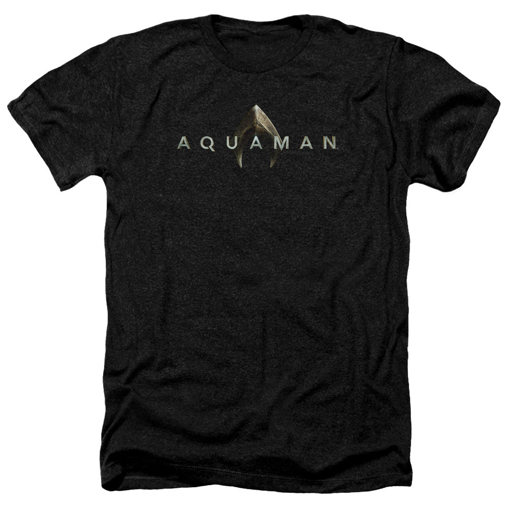 Aquaman Movie Logo Men's 30/1 Heather 60 40 Poly Short-Sleeve T-Shirt
