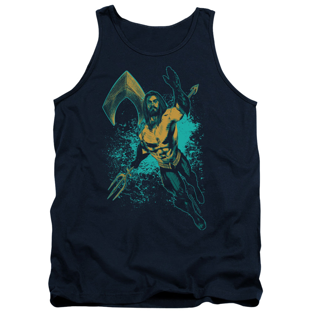 Aquaman Movie Make A Splash Men's 18/1 Cotton Tank Top