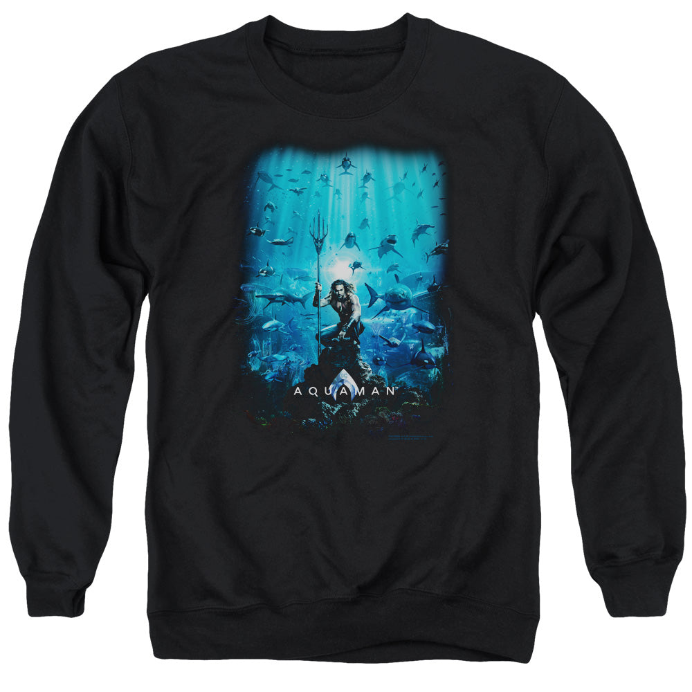 Aquaman Movie Poster Men's Crewneck 50 50 Poly Long-Sleeve T-Shirt