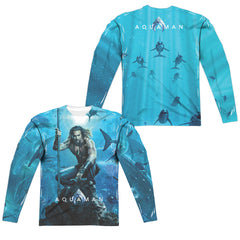 Aquaman Movie Poster Men's Regular Fit Polyester Long-Sleeve T-Shirt