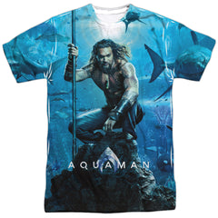 Aquaman Movie Poster Men's Regular Fit Polyester Short-Sleeve T-Shirt