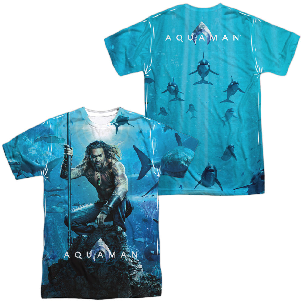 Aquaman Movie Poster Men's Regular Fit Polyester Short-Sleeve T-Shirt