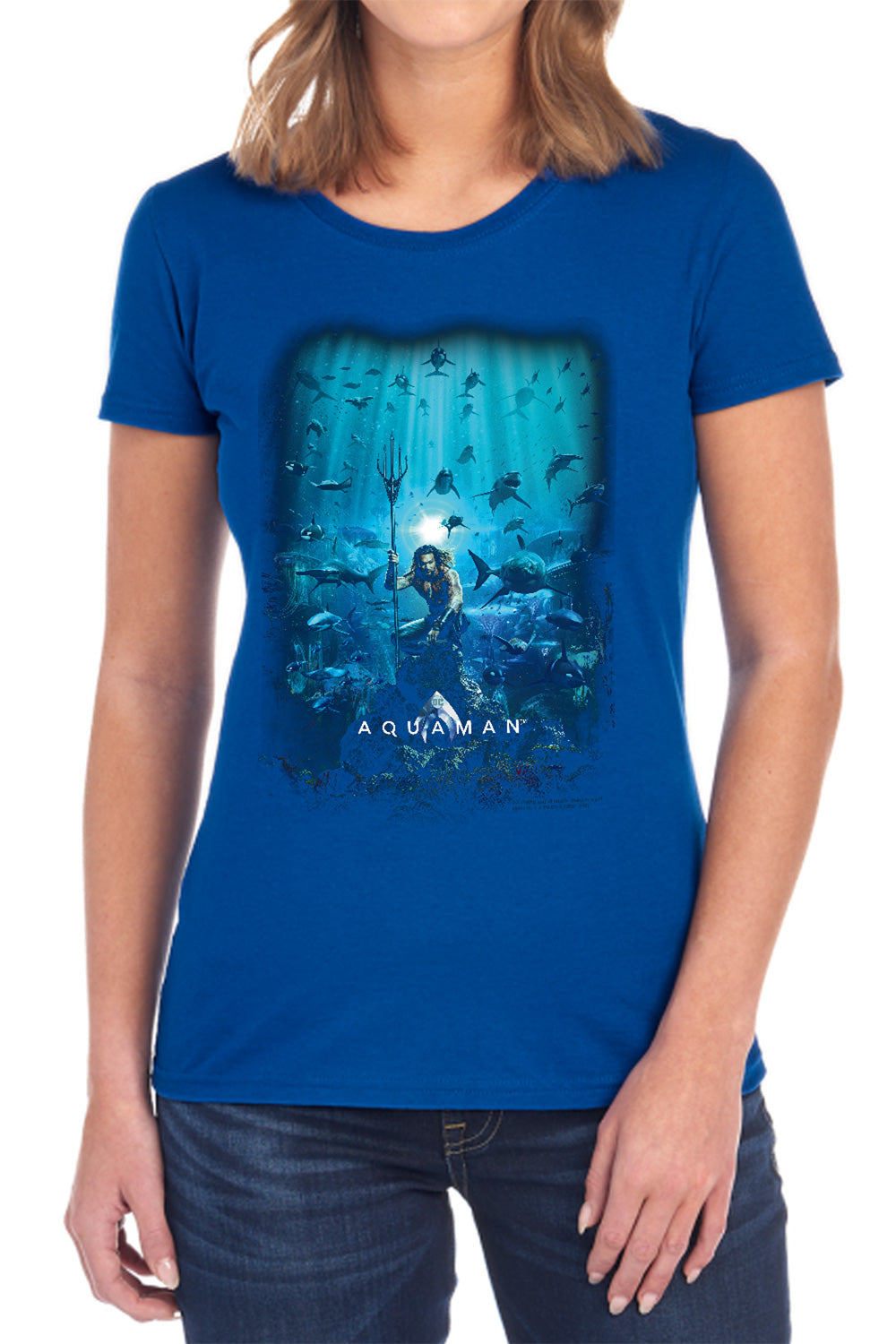 Aquaman Movie Poster Women's 18/1 Cotton Short-Sleeve T-Shirt