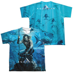 Aquaman Movie Poster Youth Regular Fit Poly Short-Sleeve T-Shirt