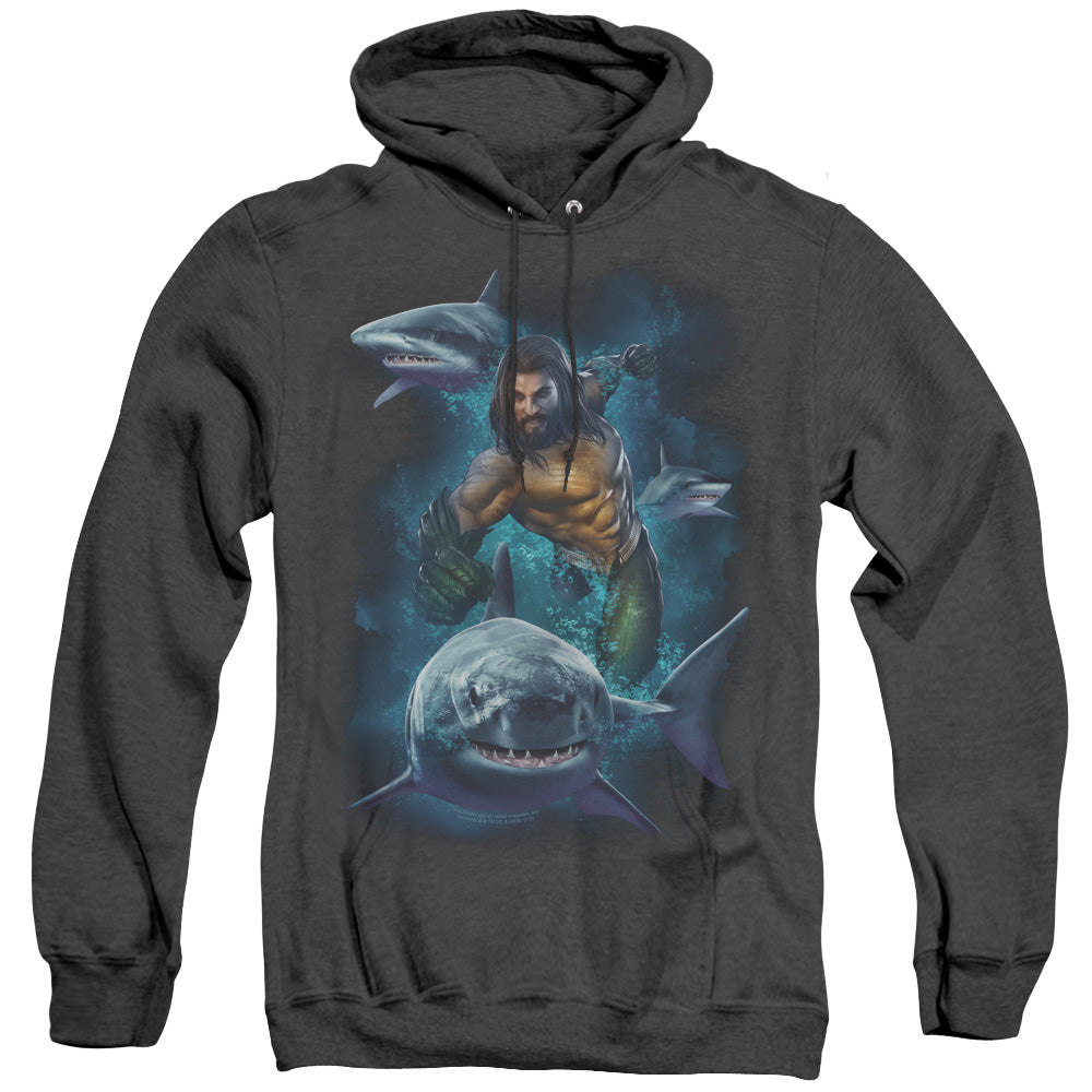 Aquaman Movie Swimming With Sharks Men's Pull-Over Hoodie