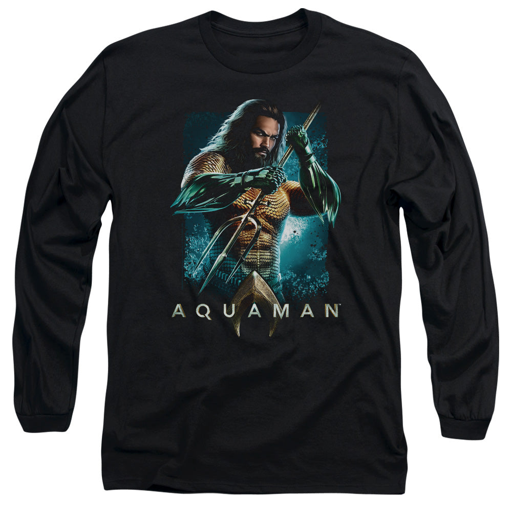 Aquaman Movie Trident Men's 18/1 Cotton Long-Sleeve T-Shirt