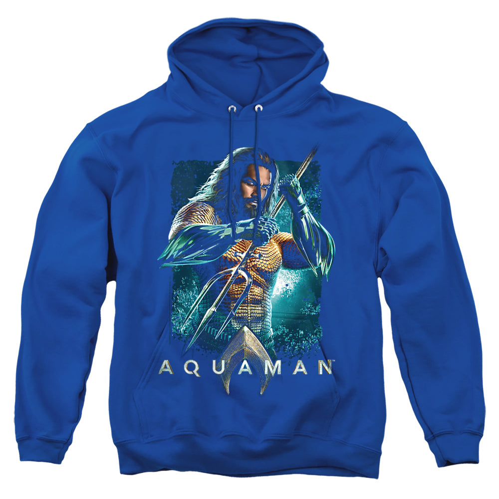 Aquaman Movie Trident Men's Pull-Over 75 25 Poly Hoodie