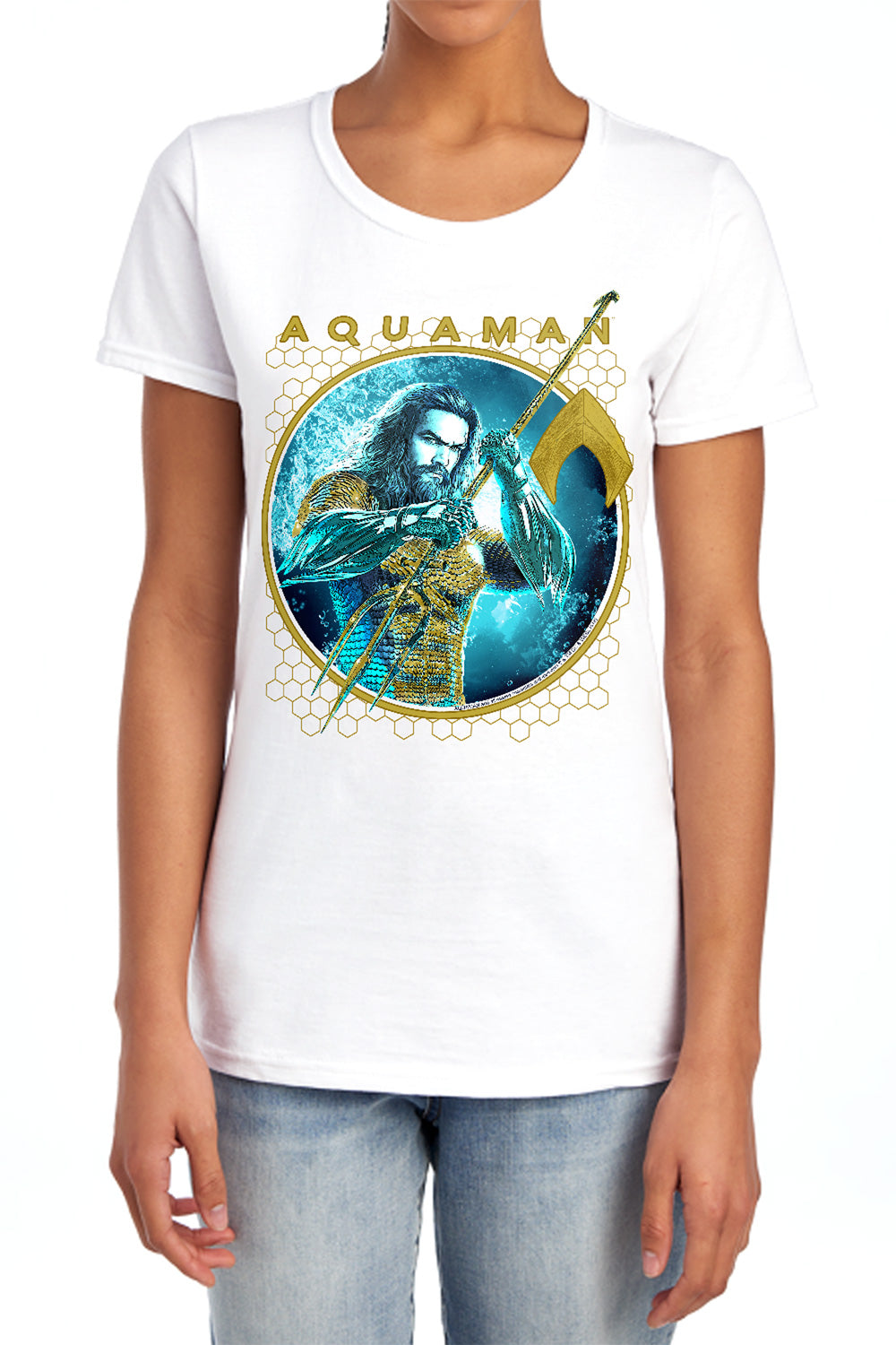 Aquaman Movie Trident Of Neptune Women's 18/1 Cotton Short-Sleeve T-Shirt
