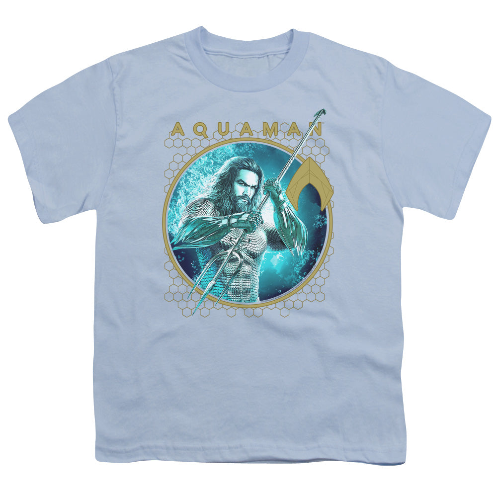 Aquaman Movie Trident Of Neptune Youth 18/1 100% Cotton Short-Sleeve T-Shirt