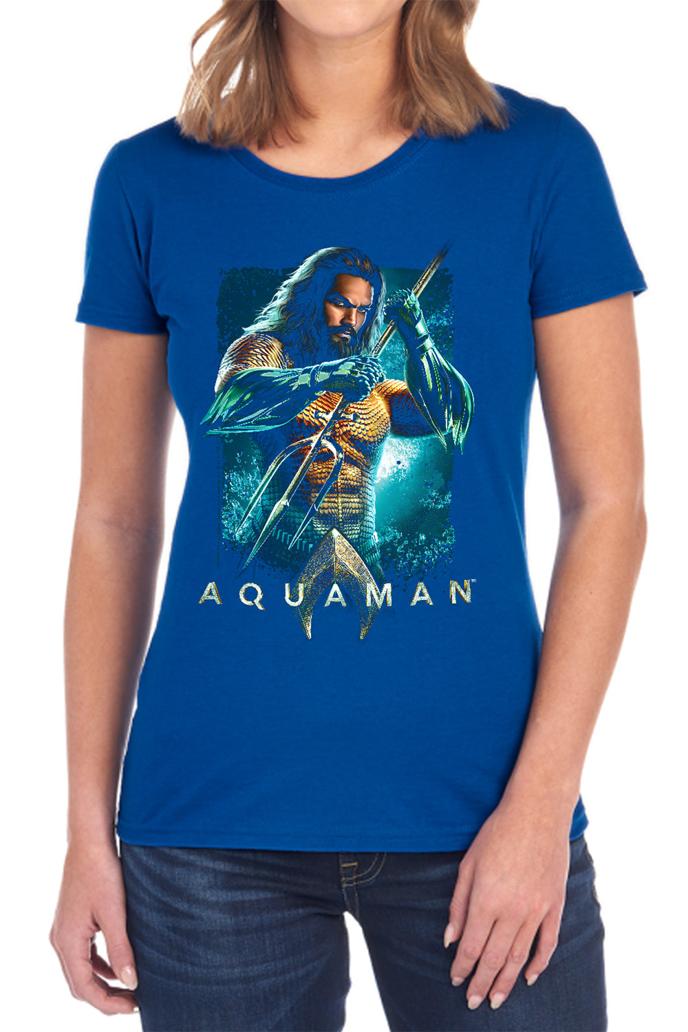 Aquaman Movie Trident Women's 18/1 Cotton Short-Sleeve T-Shirt