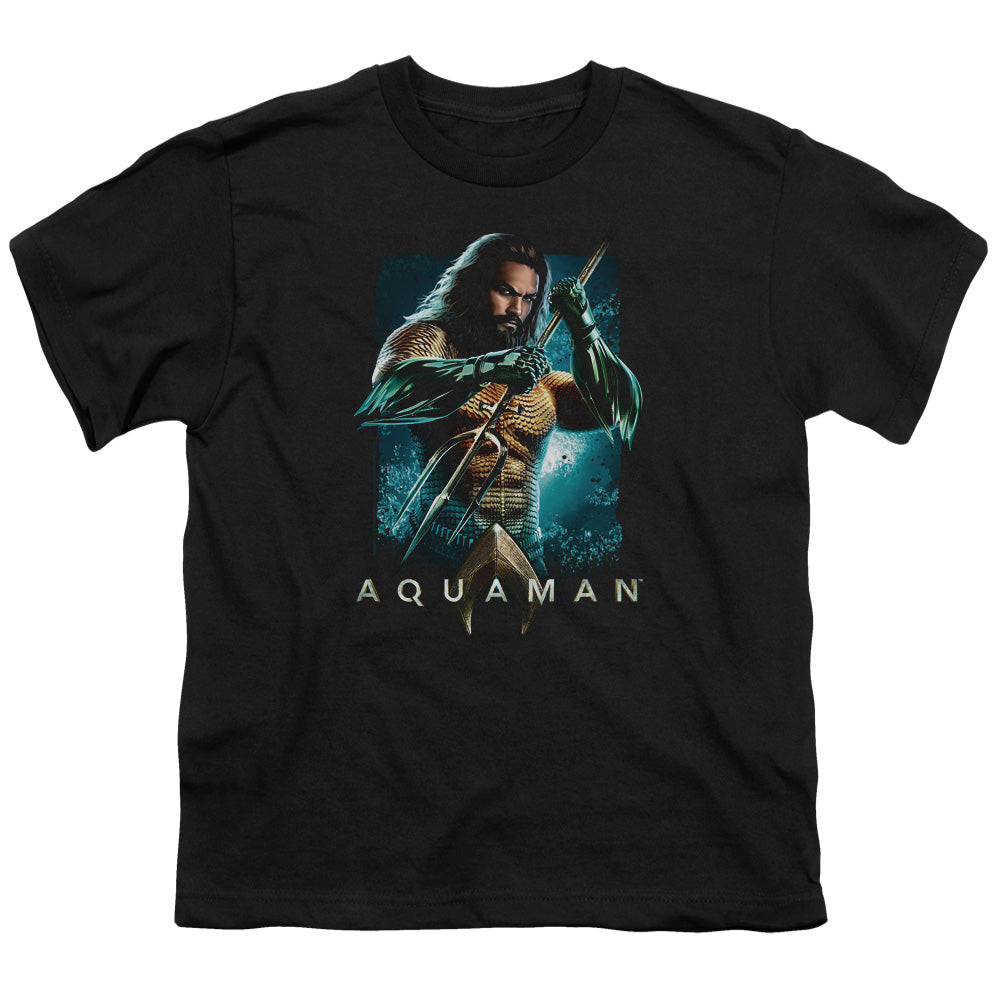 Aquaman Movie Trident Youth 18/1 100% Cotton Short-Sleeve T-Shirt