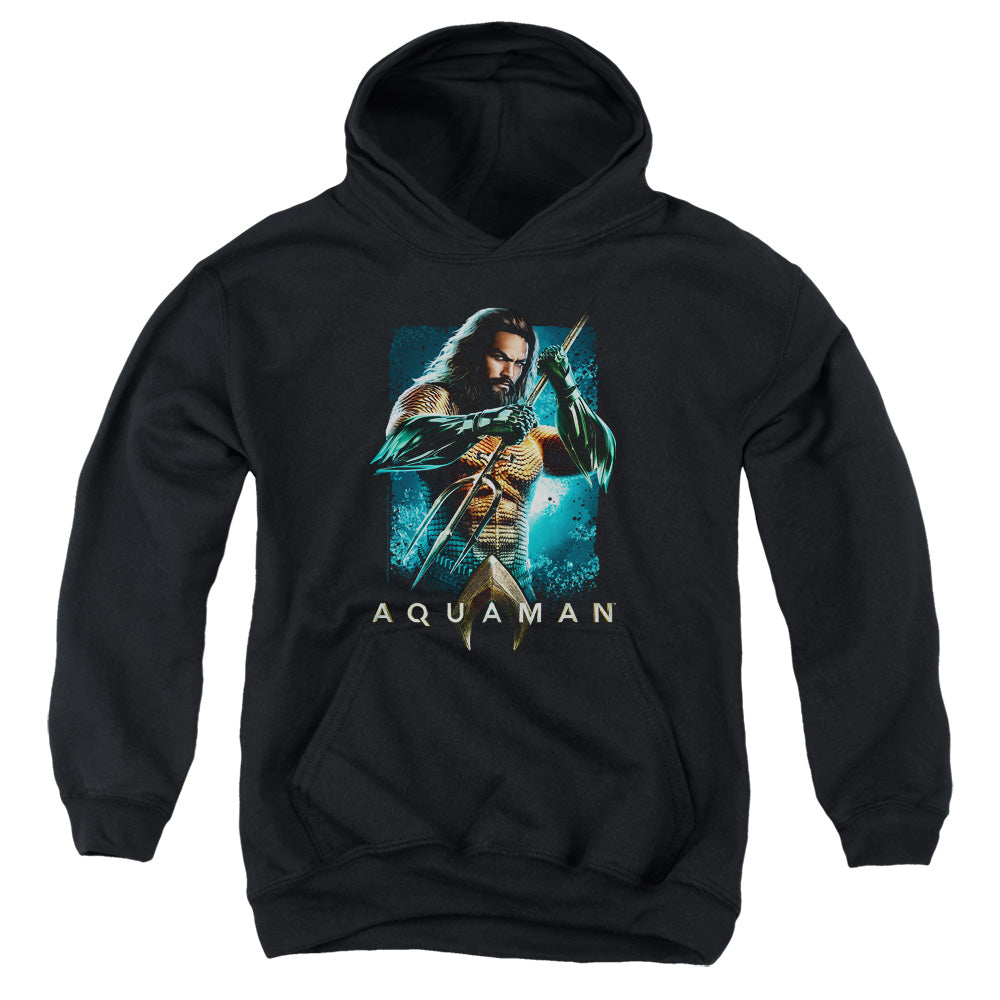 Aquaman Movie Trident Youth Cotton Poly Pull-Over Hoodie