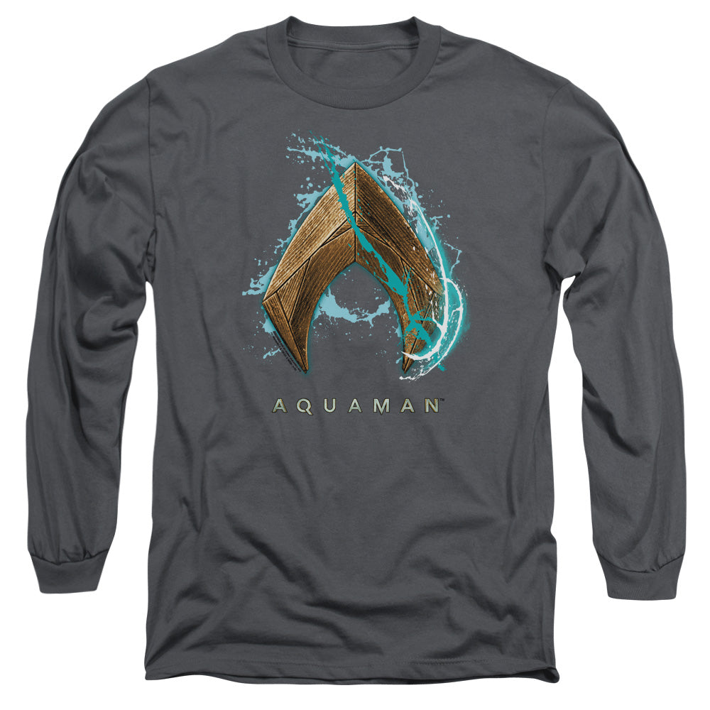 Aquaman Movie Water Shield Men's 18/1 Cotton Long-Sleeve T-Shirt